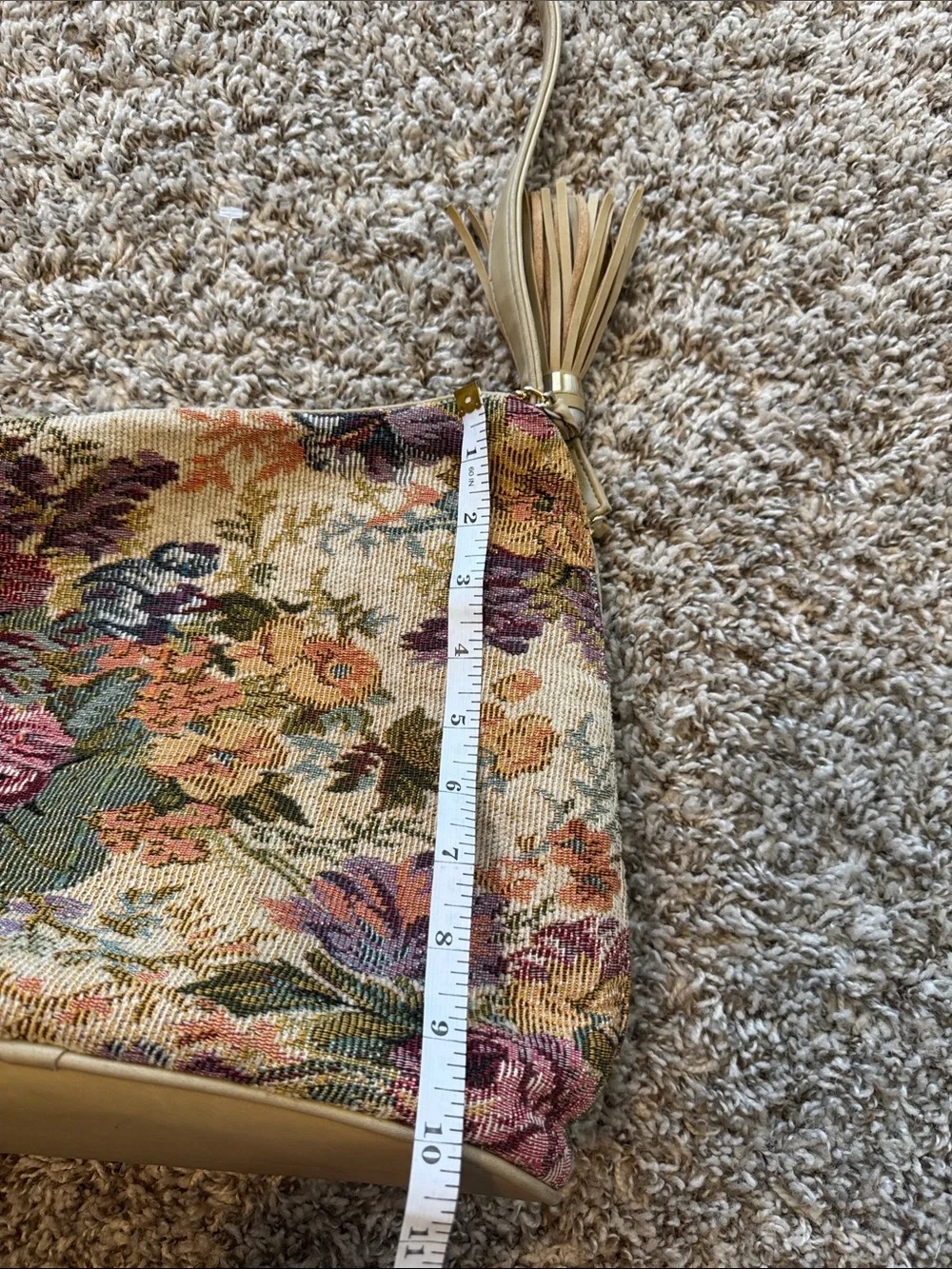 Toni Floral Tapestry Shoulder Bag Cottagecore Tassel Purse